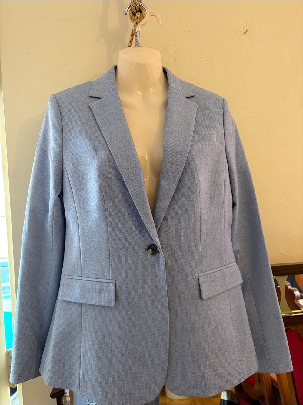 Banana Republic Pastel Blue Single-Button Blazer